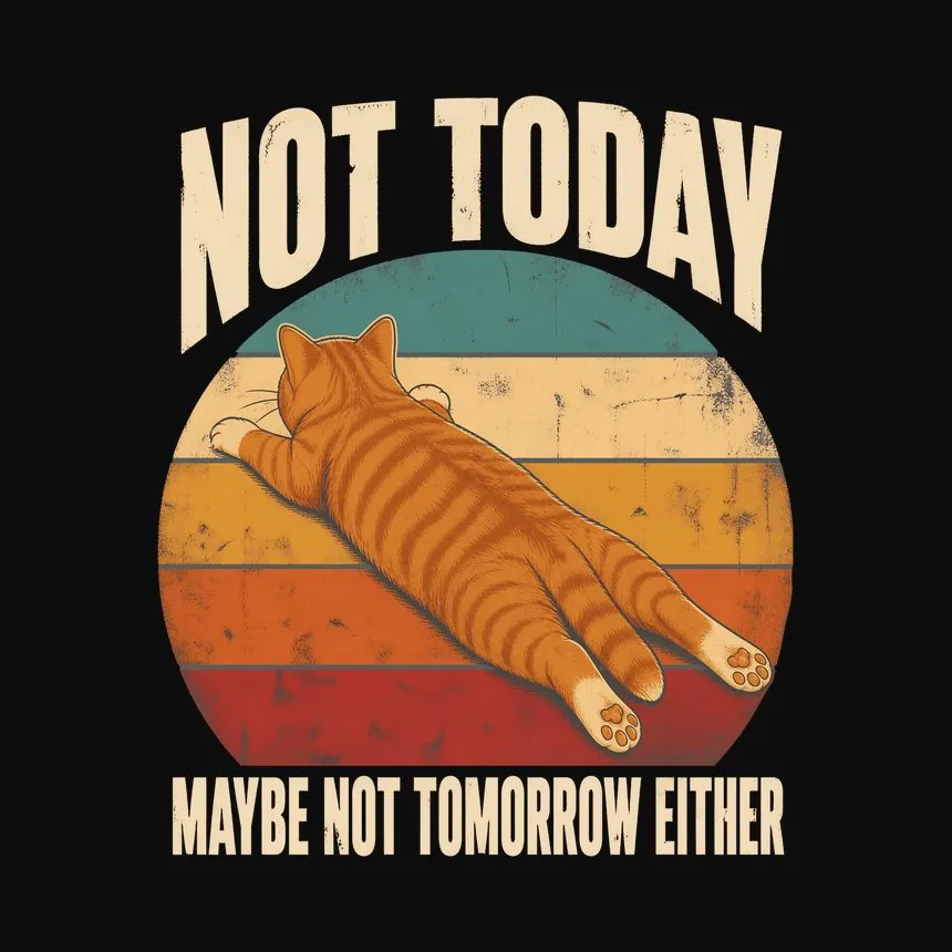 Not Today Maybe Not Tomorrow Lazy Cat — funny cat hoodie
