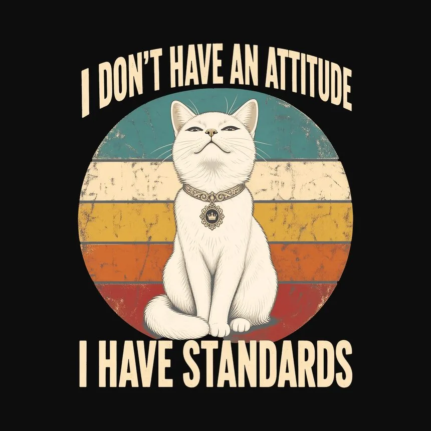 I Have Standards Not An Attitude Sassy Cat — funny cat hoodie