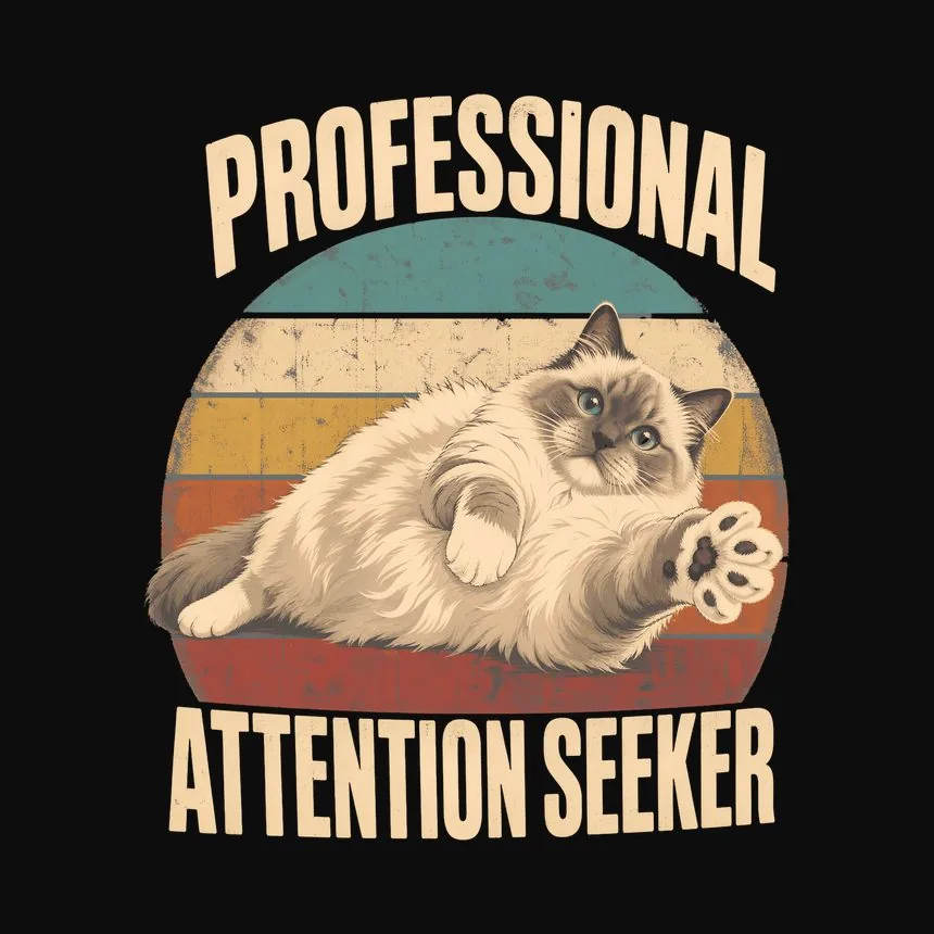 Professional Attention Seeker Cat Retro — funny cat hoodie