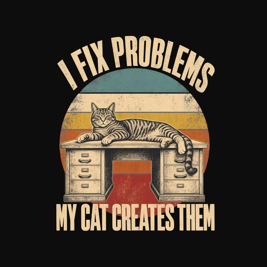 I Fix Problems My Cat Creates Them Cat Design — funny cat hoodie