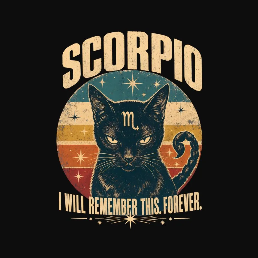 Scorpio I Will Remember This. Forever. Cat Design — funny cat hoodie