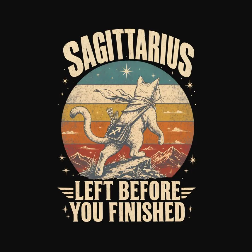 Sagittarius Left Before You Finished Cat Design — funny cat hoodie