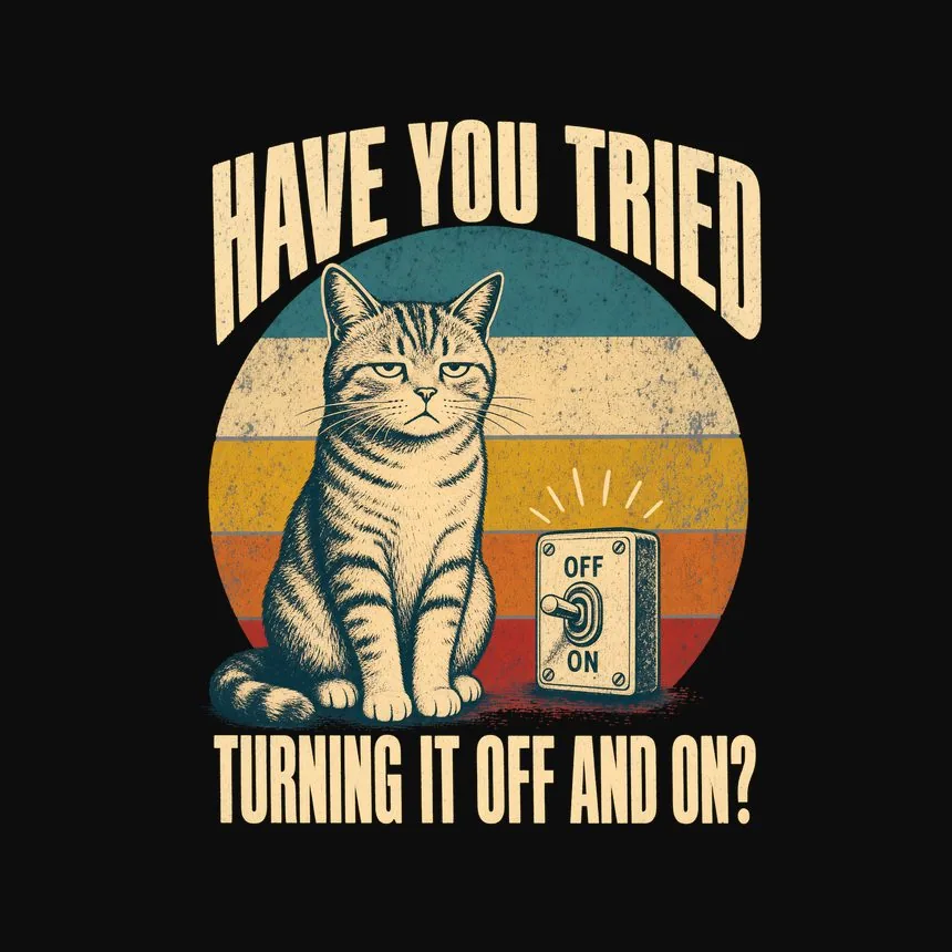 Have You Tried Turning It Off And On Cat Design — funny cat hoodie