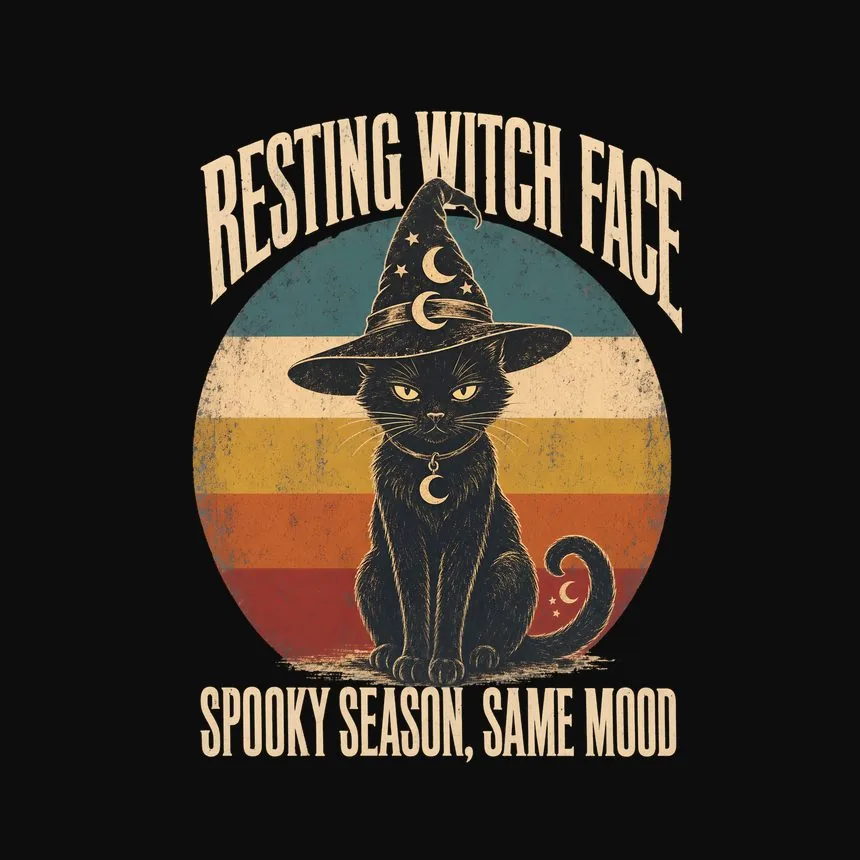 Resting Witch Face Spooky Season, Same Mood — funny cat hoodie