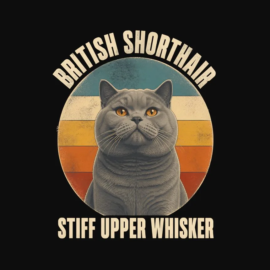 British Shorthair Stiff Upper Whisker Cat Design — funny cat hoodie