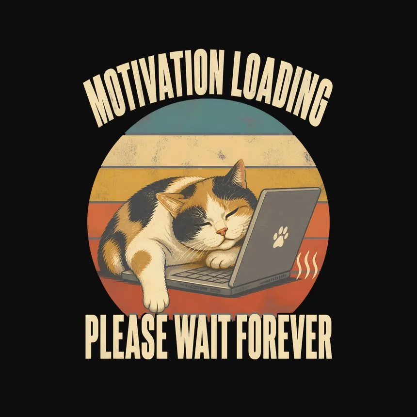 Motivation Loading Please Wait Forever Cat — funny cat hoodie