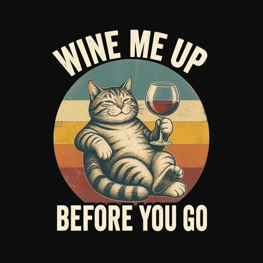 Wine Me Up Before You Go Cat — funny cat hoodie