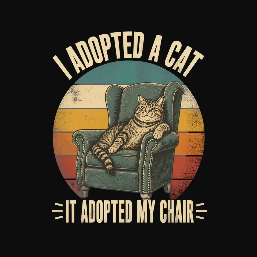 I Adopted A Cat It Adopted My Chair — funny cat hoodie