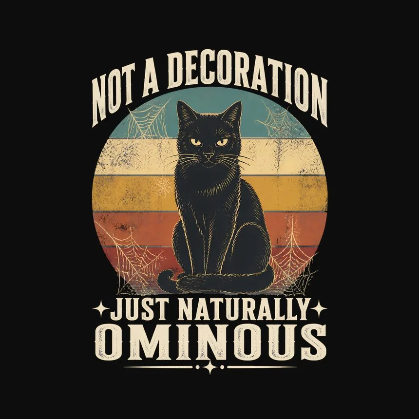 Not A Decoration Naturally Ominous Black Cat — funny cat hoodie