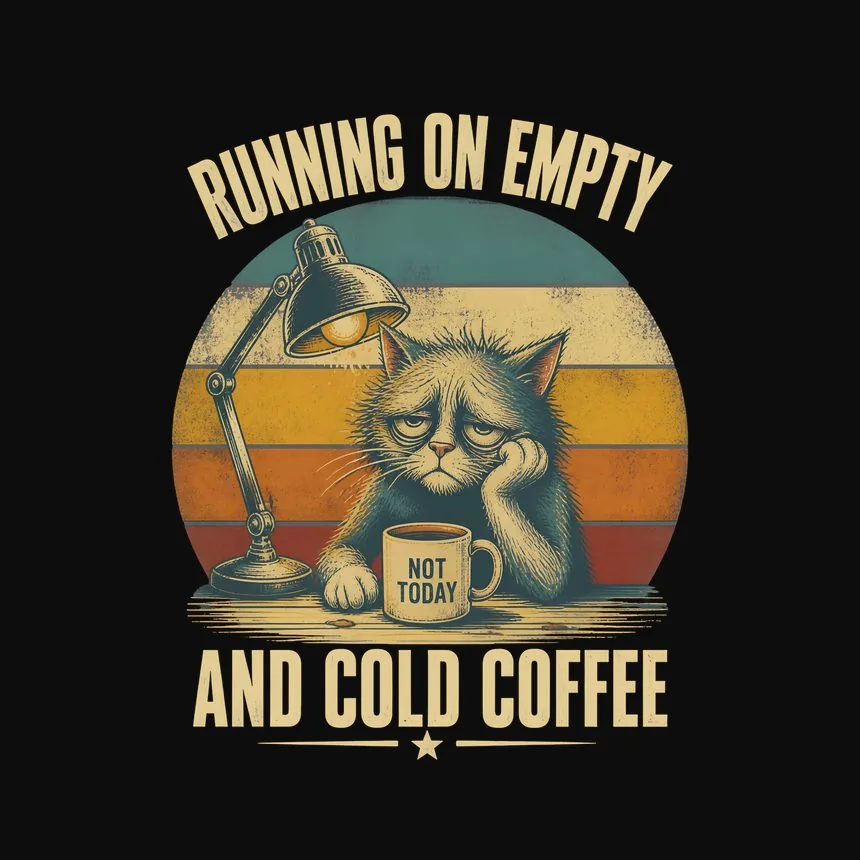 Running On Empty Cold Coffee Cat — funny cat hoodie