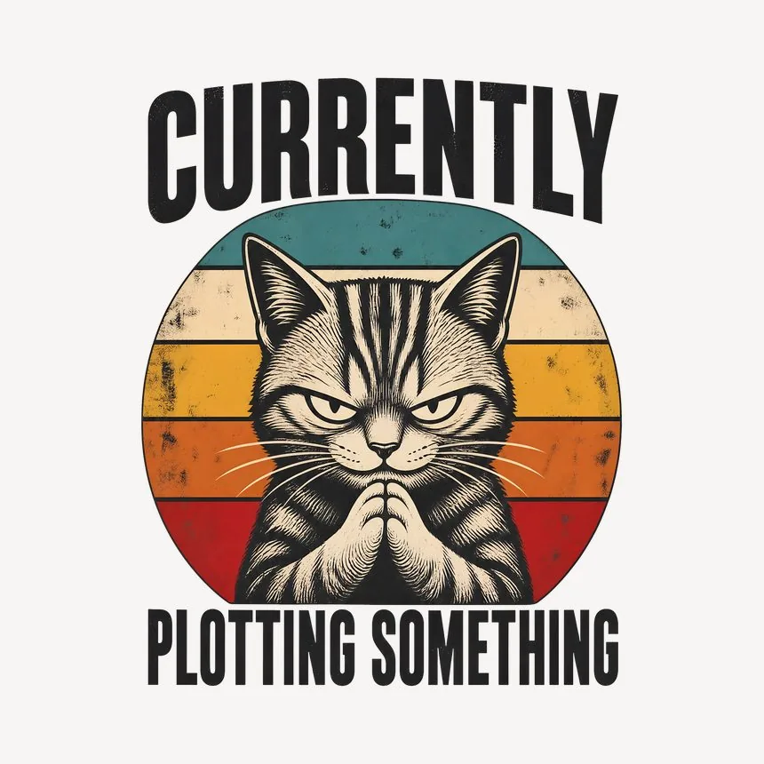 Currently Plotting Something Sneaky Cat Retro — funny cat mug