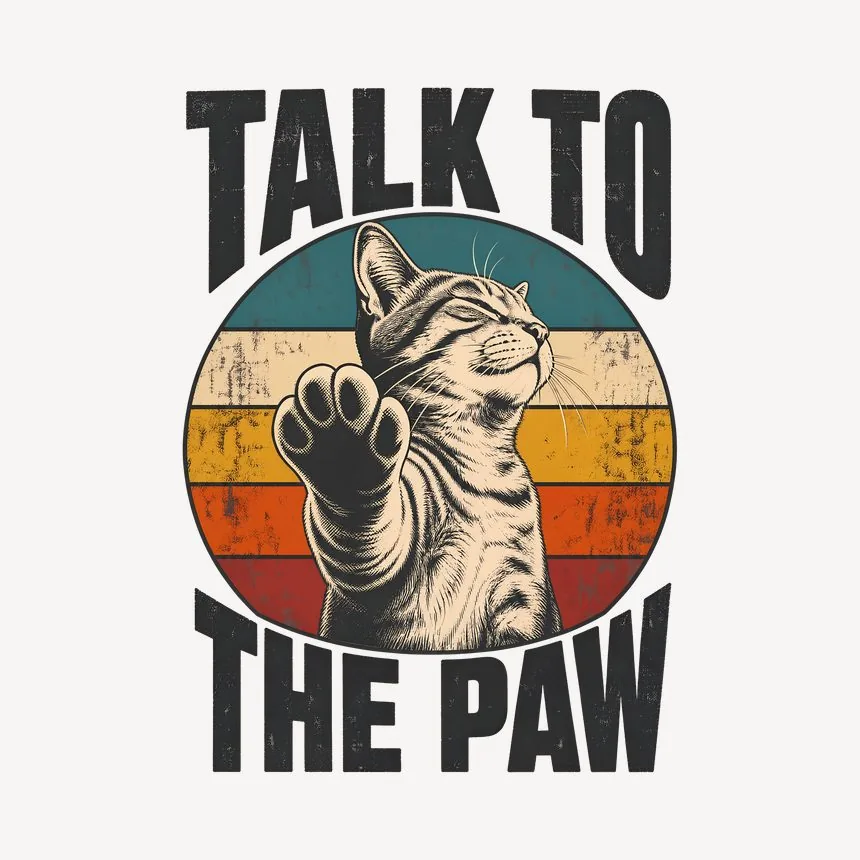 Talk To The Paw Sassy Cat Retro — funny cat mug