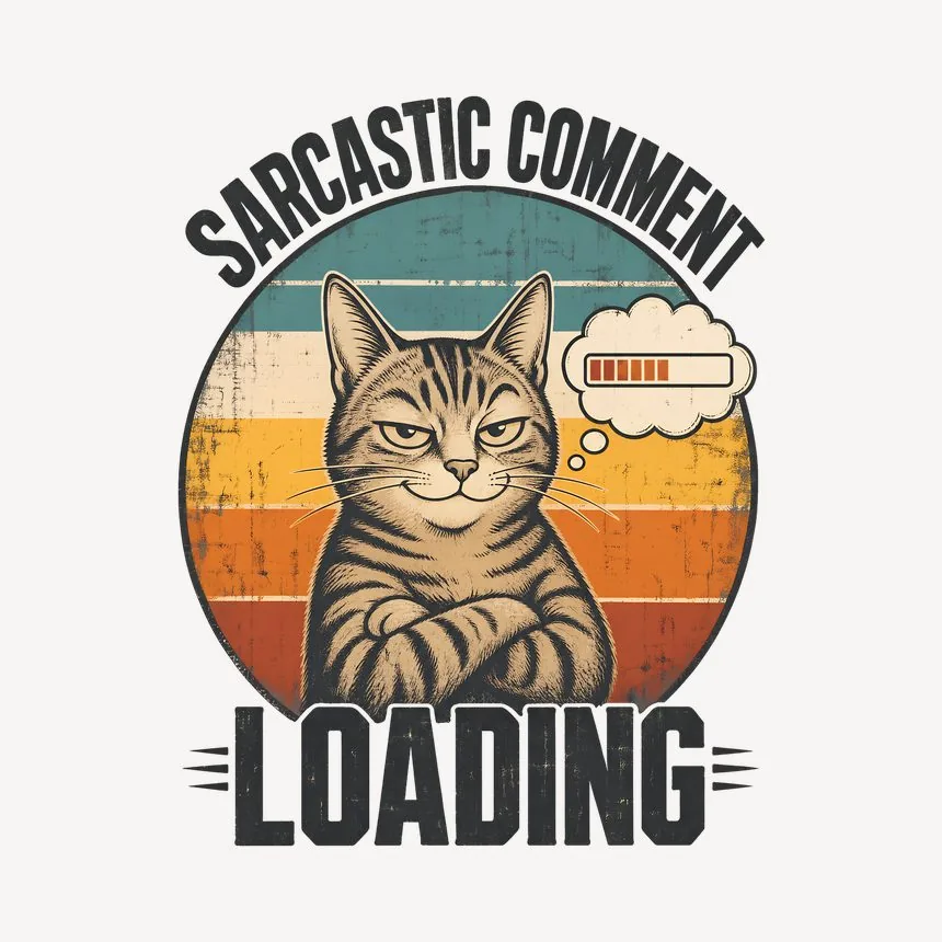 Sarcastic Comment Loading Sassy Cat Retro — funny cat mug