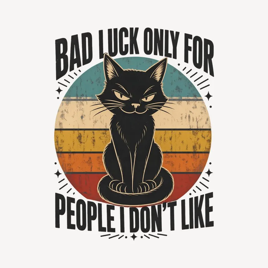 Bad Luck For People I Dislike Black Cat Retro — funny cat mug