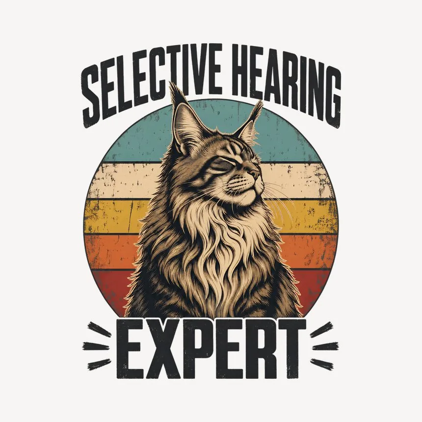Selective Hearing Expert Maine Coon Retro — funny cat mug