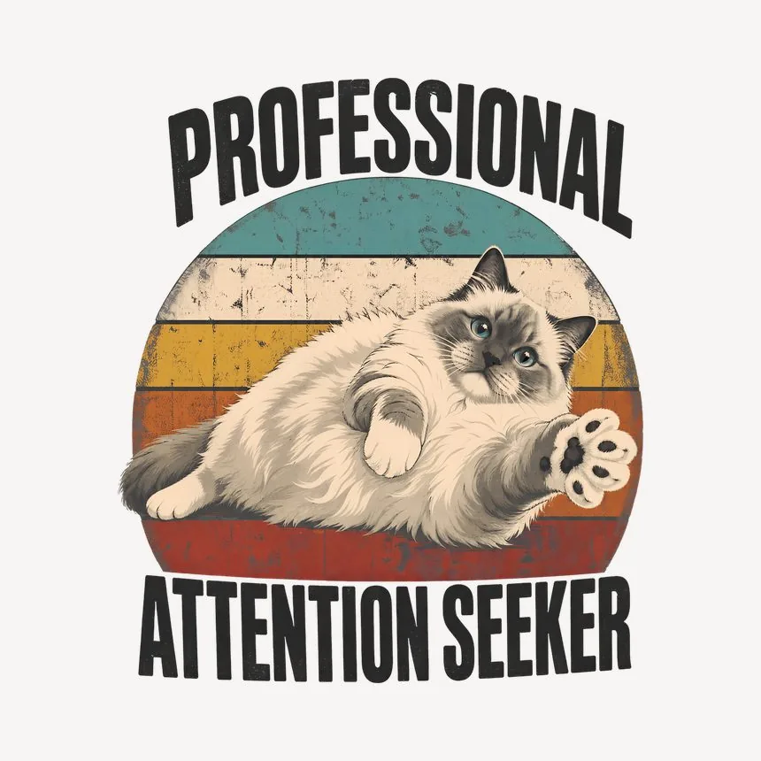 Professional Attention Seeker Cat Retro — funny cat mug
