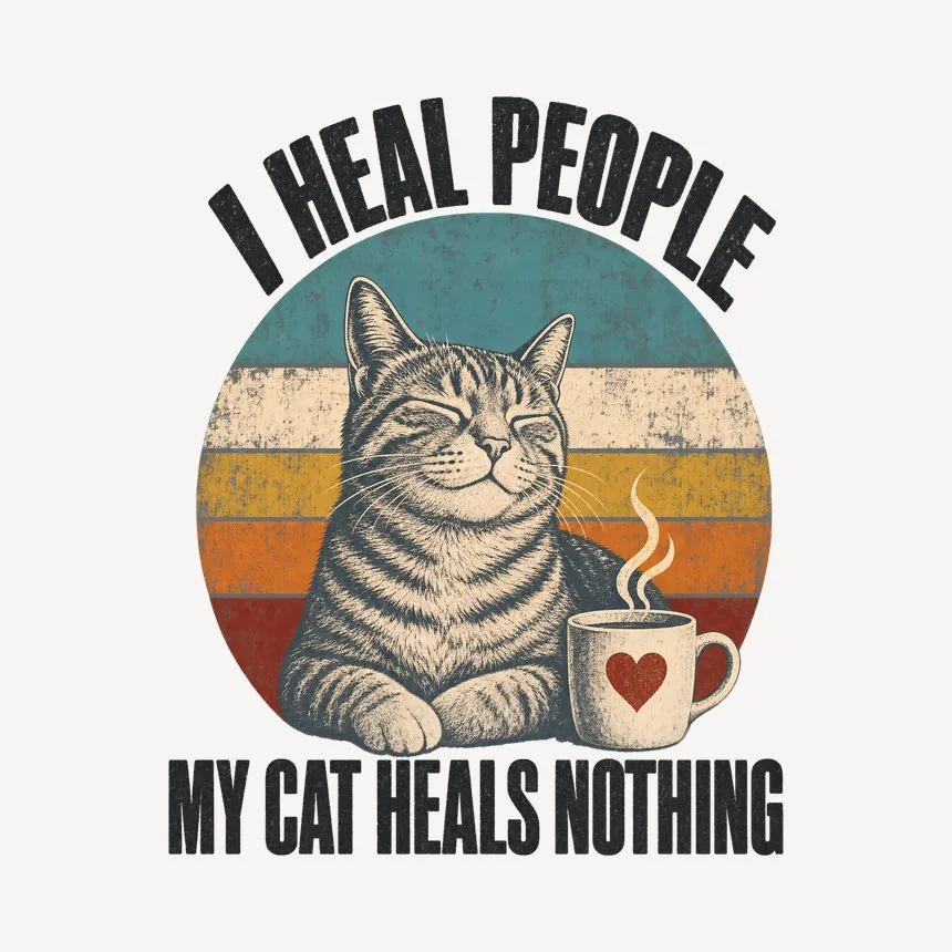 I Heal People My Cat Heals Nothing Cat Design — funny cat mug