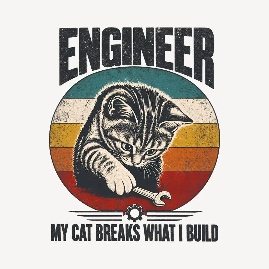 Engineer My Cat Breaks What I Build Cat Design — funny cat mug