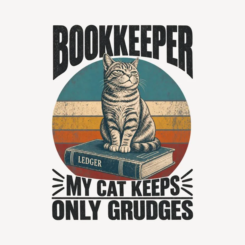 Bookkeeper My Cat Keeps Only Grudges Cat Design — funny cat mug