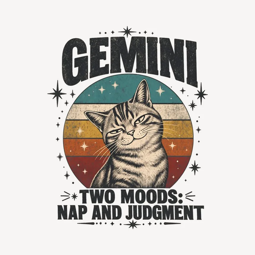 Gemini Two Moods Nap And Judgment Cat Design — funny cat mug