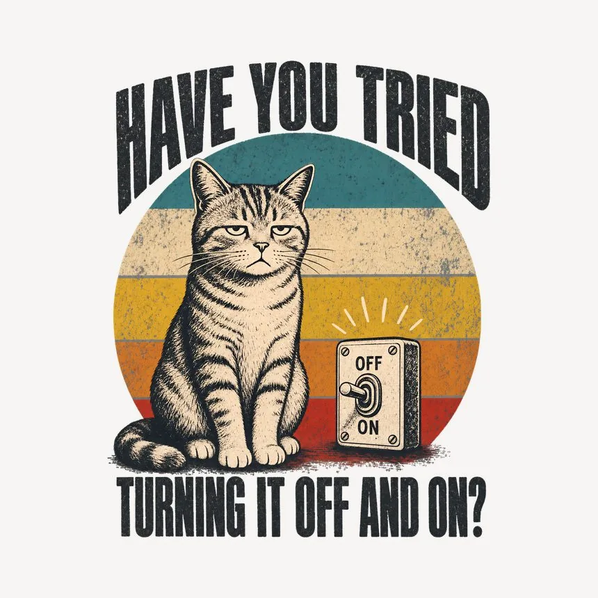 Have You Tried Turning It Off And On Cat Design — funny cat mug