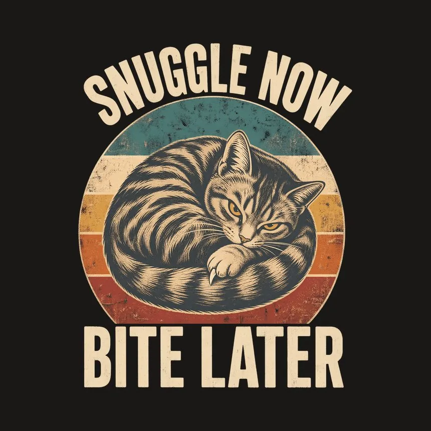 Snuggle Now Bite Later Moody Cat Retro — funny cat phone case