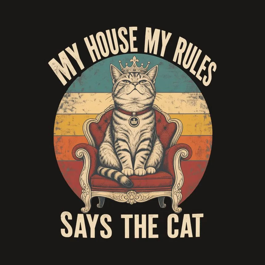 My House My Rules Says The Cat Retro — funny cat phone case