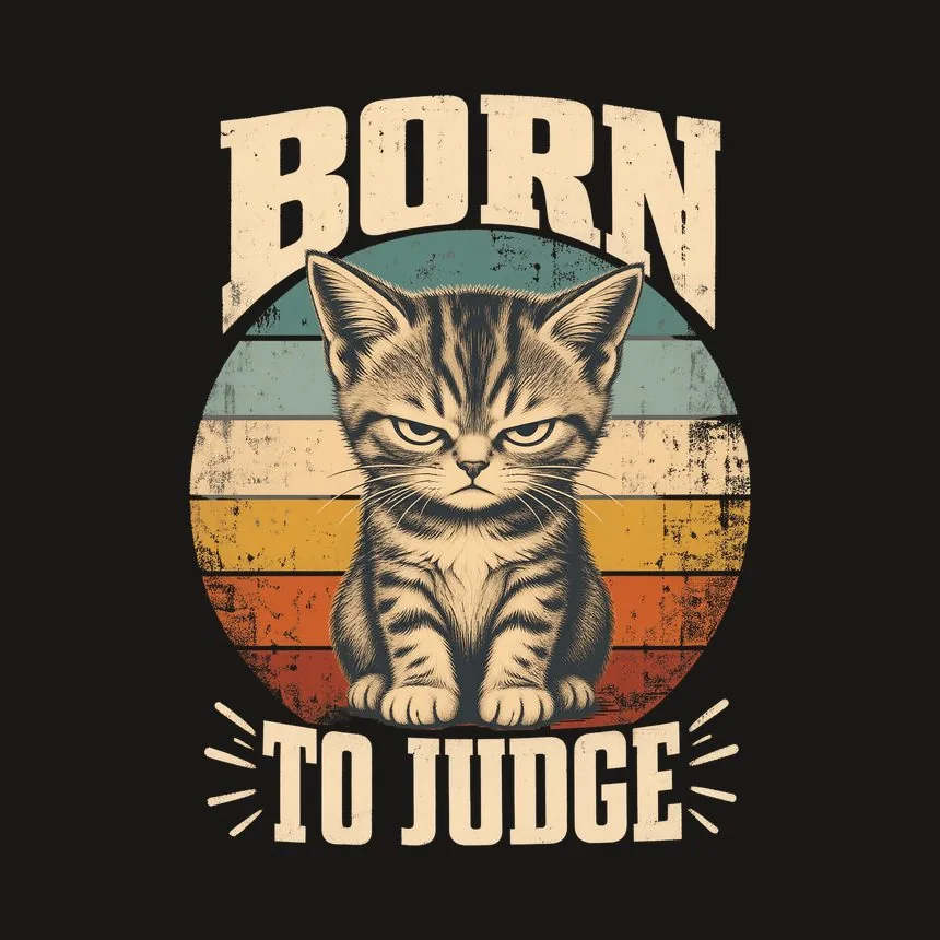 Born To Judge Sassy Kitten Retro — funny cat phone case