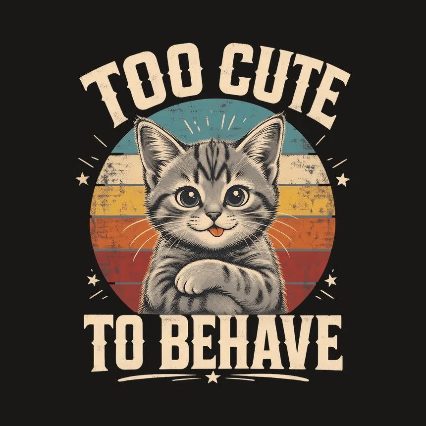 Too Cute To Behave Naughty Kitten Retro — funny cat phone case
