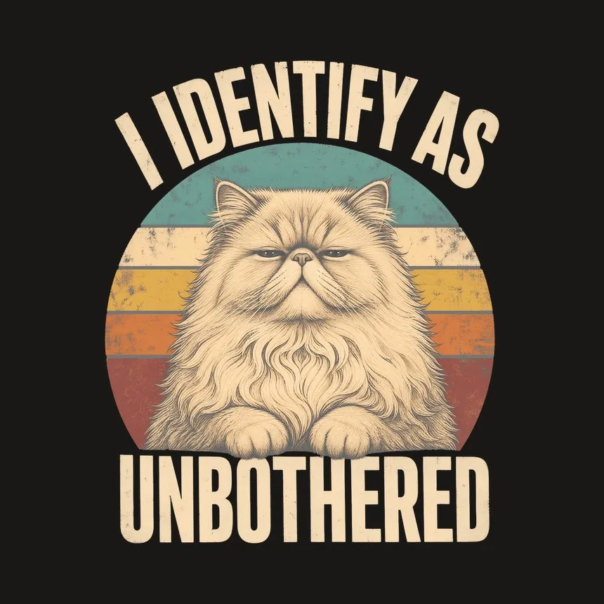 I Identify As Unbothered Persian Cat Retro — funny cat phone case