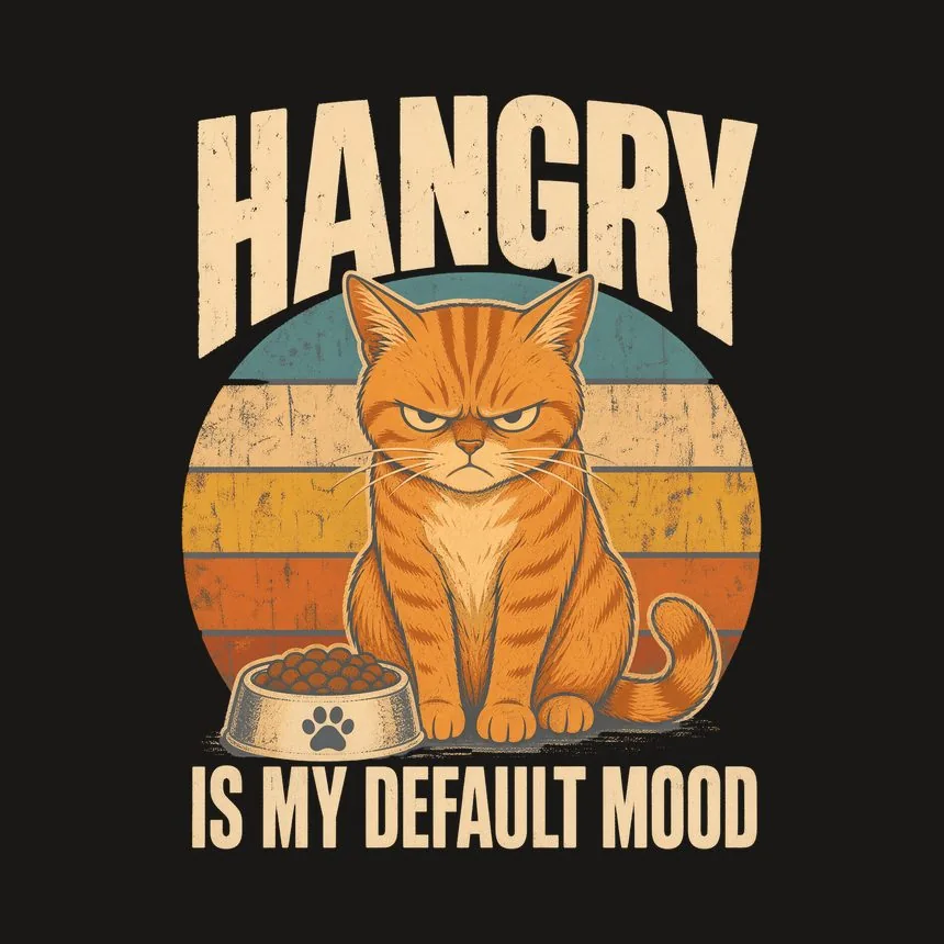 Hangry Is My Default Mood Cat Retro — funny cat phone case