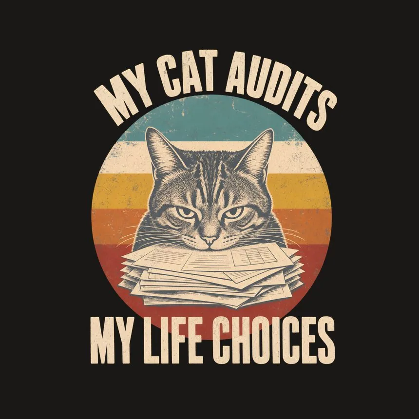 My Cat Audits My Life Choices Retro Cat Design — funny cat phone case