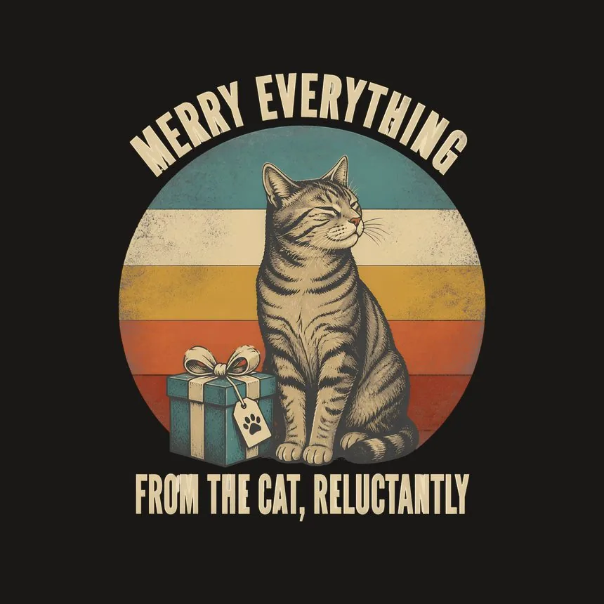 Merry Everything From The Cat, Reluctantly — funny cat phone case