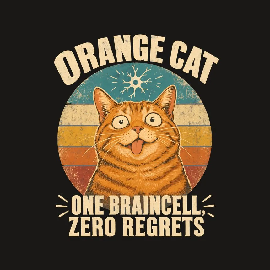 Orange Cat One Braincell, Zero Regrets Cat Design — funny cat phone case