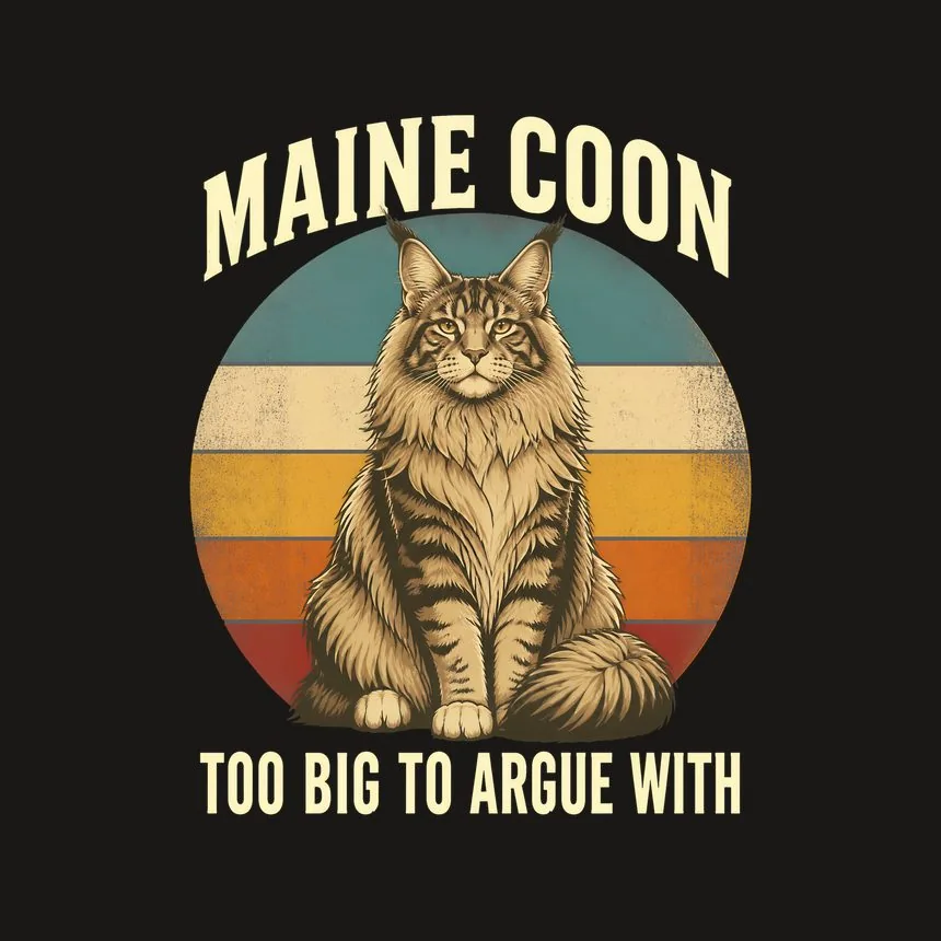 Maine Coon Too Big To Argue With Retro Cat Design — funny cat phone case