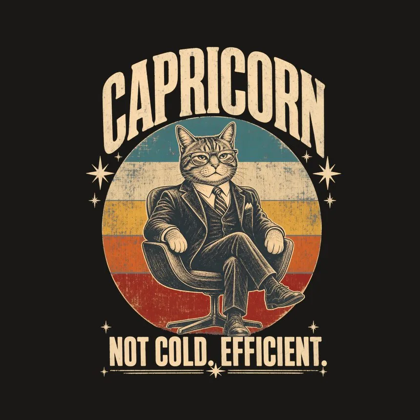 Capricorn Not Cold. Efficient. Retro Cat Design — funny cat phone case