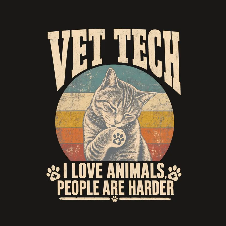 Vet Tech I Love Animals, People Are Harder — funny cat phone case