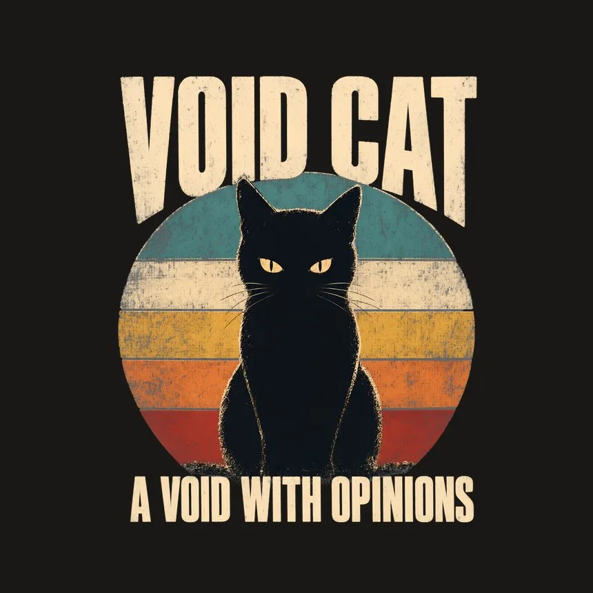 Void Cat A Void With Opinions Retro Cat Design — funny cat phone case