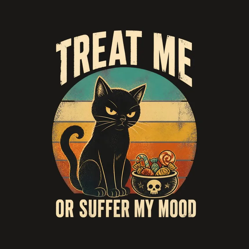 Treat Me Or Suffer My Mood Halloween Cat — funny cat phone case