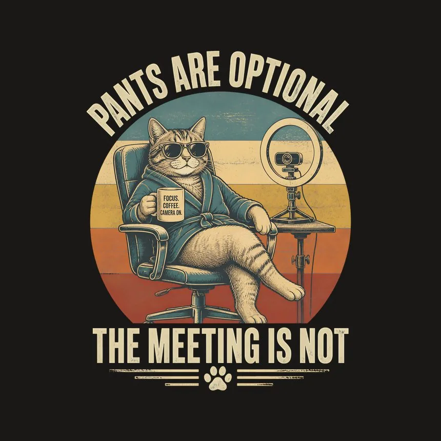 Pants Optional Remote Work Cat — funny cat phone case