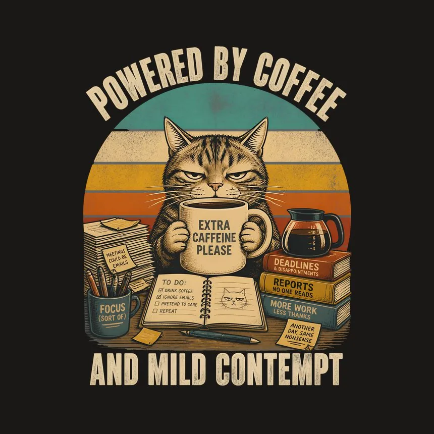 Powered By Coffee And Contempt Cat — funny cat phone case