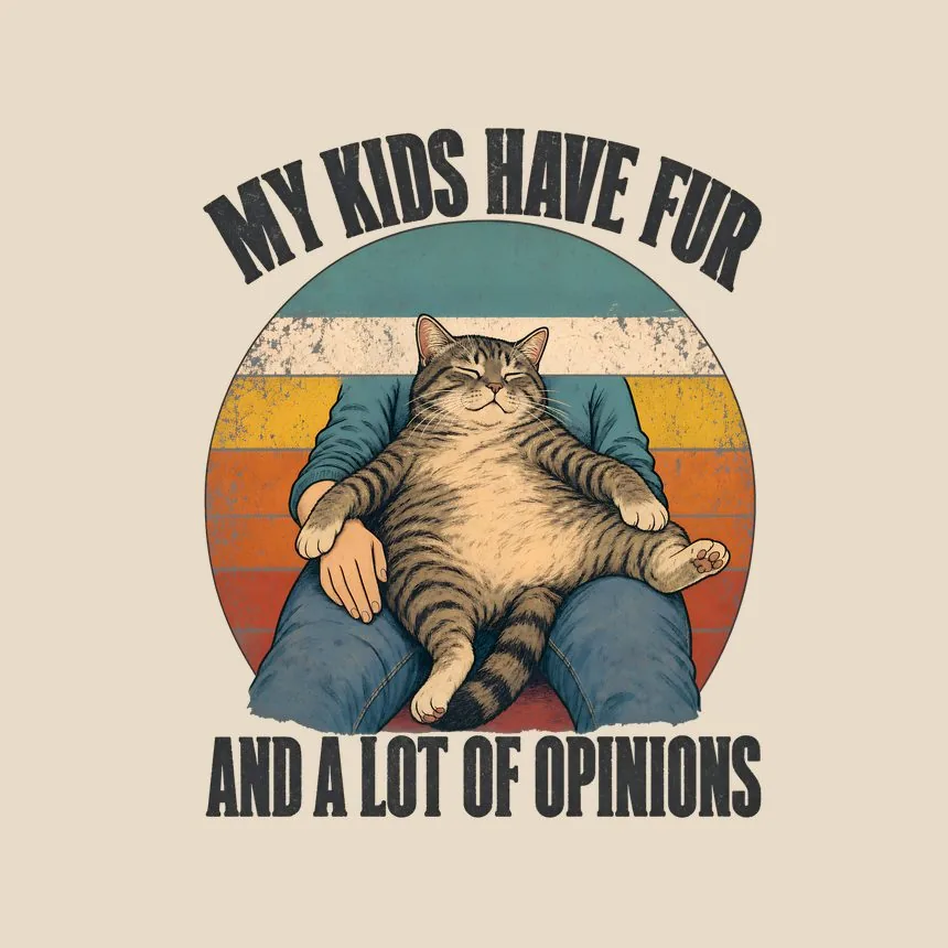 My Kids Have Fur And A Lot Of Opinions Cat Design — funny cat throw pillow
