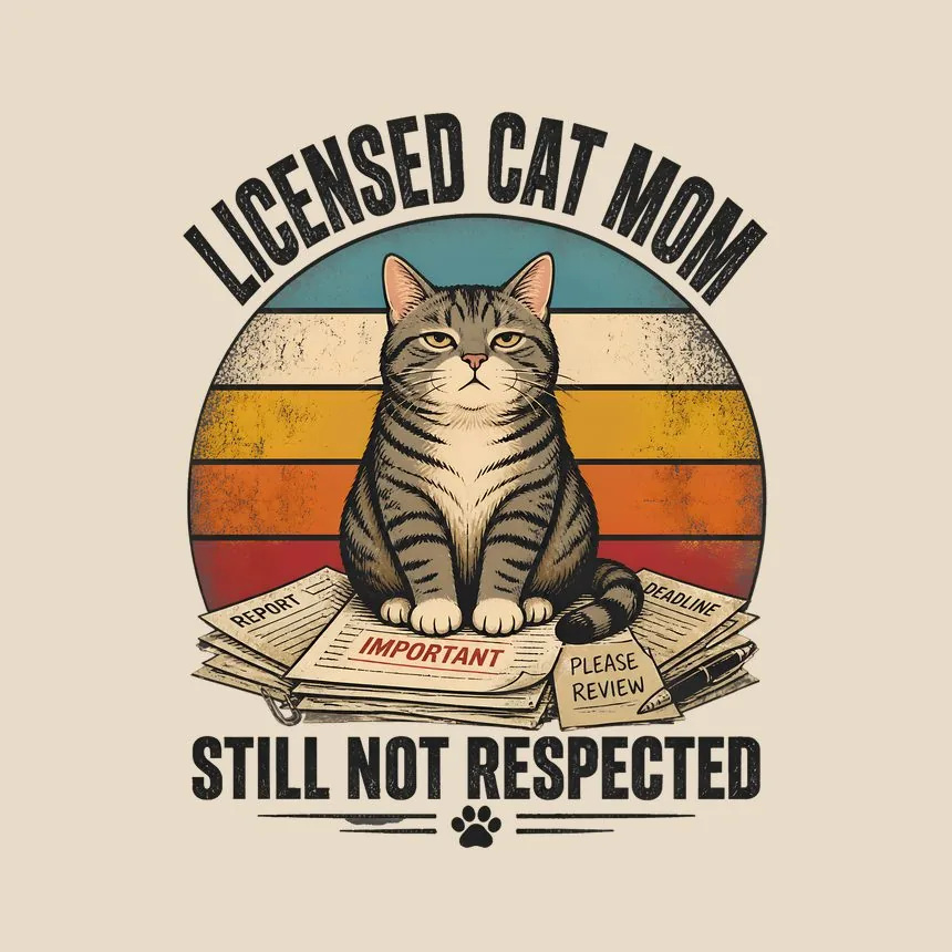 Licensed Cat Mom Still Not Respected — funny cat throw pillow