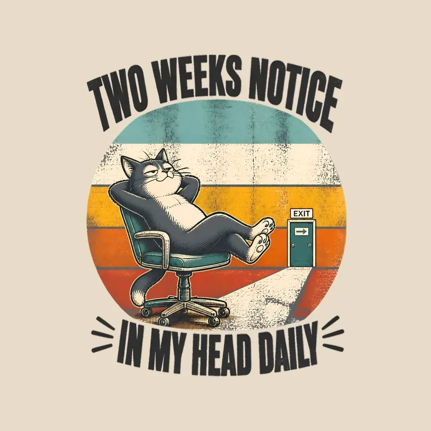 Two Weeks Notice In My Head Cat — funny cat throw pillow
