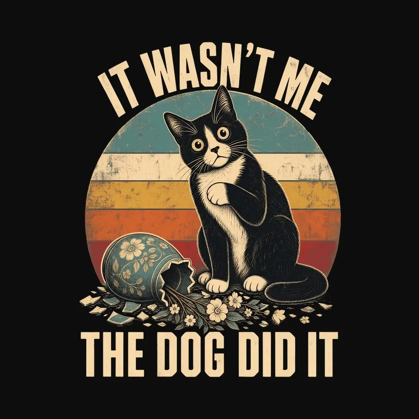 It Wasn't Me The Dog Did It Sarcastic Cat — funny cat sweatshirt