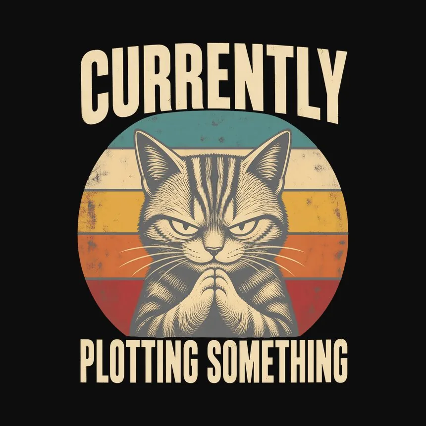 Currently Plotting Something Sneaky Cat Retro — funny cat sweatshirt