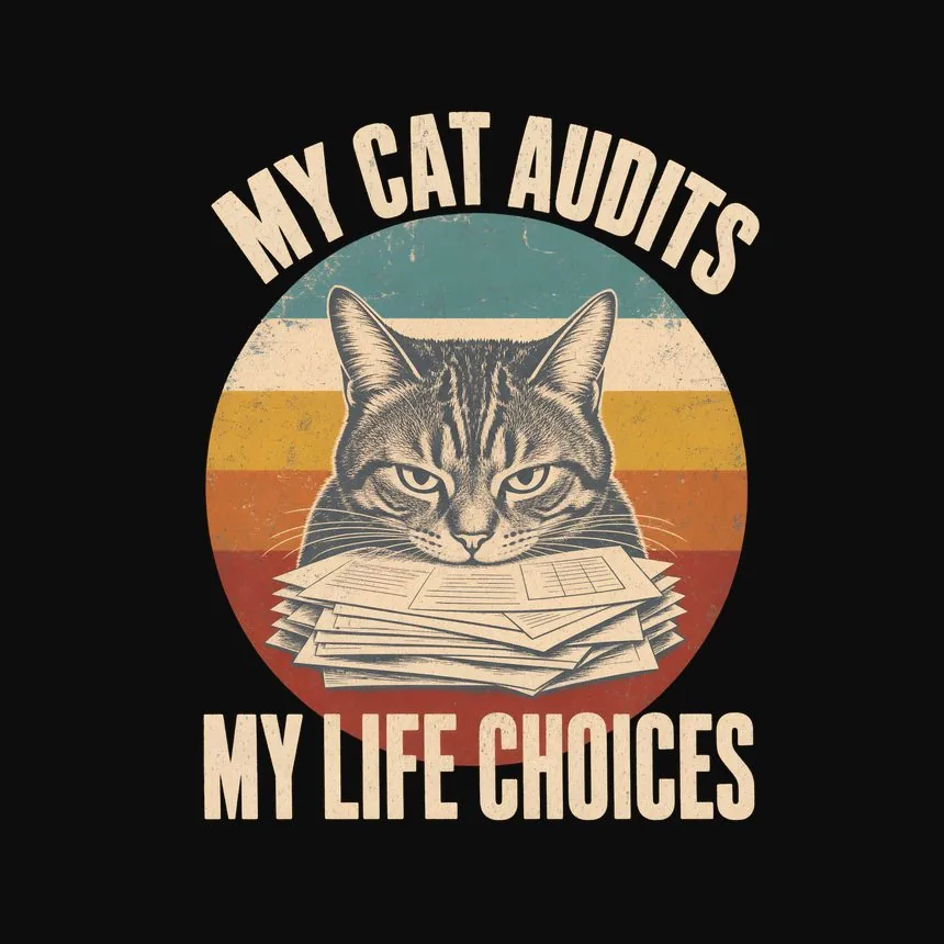 My Cat Audits My Life Choices Retro Cat Design — funny cat sweatshirt