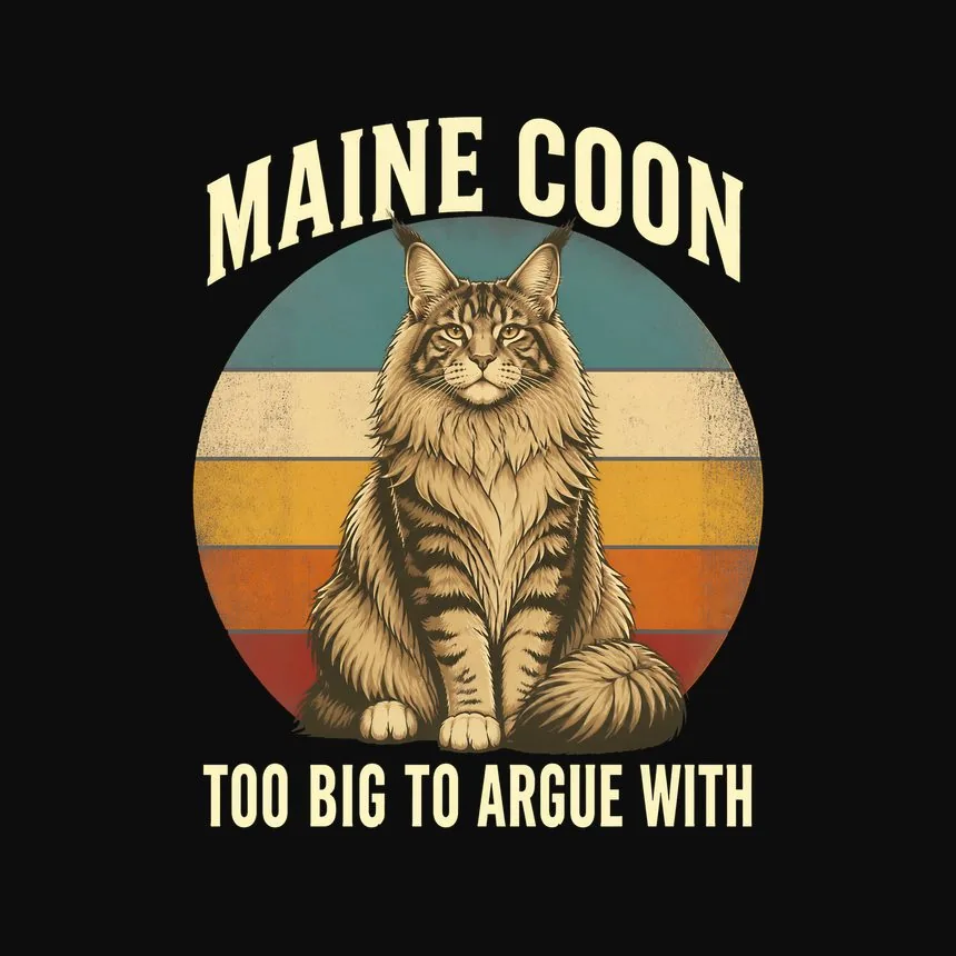Maine Coon Too Big To Argue With Retro Cat Design — funny cat sweatshirt