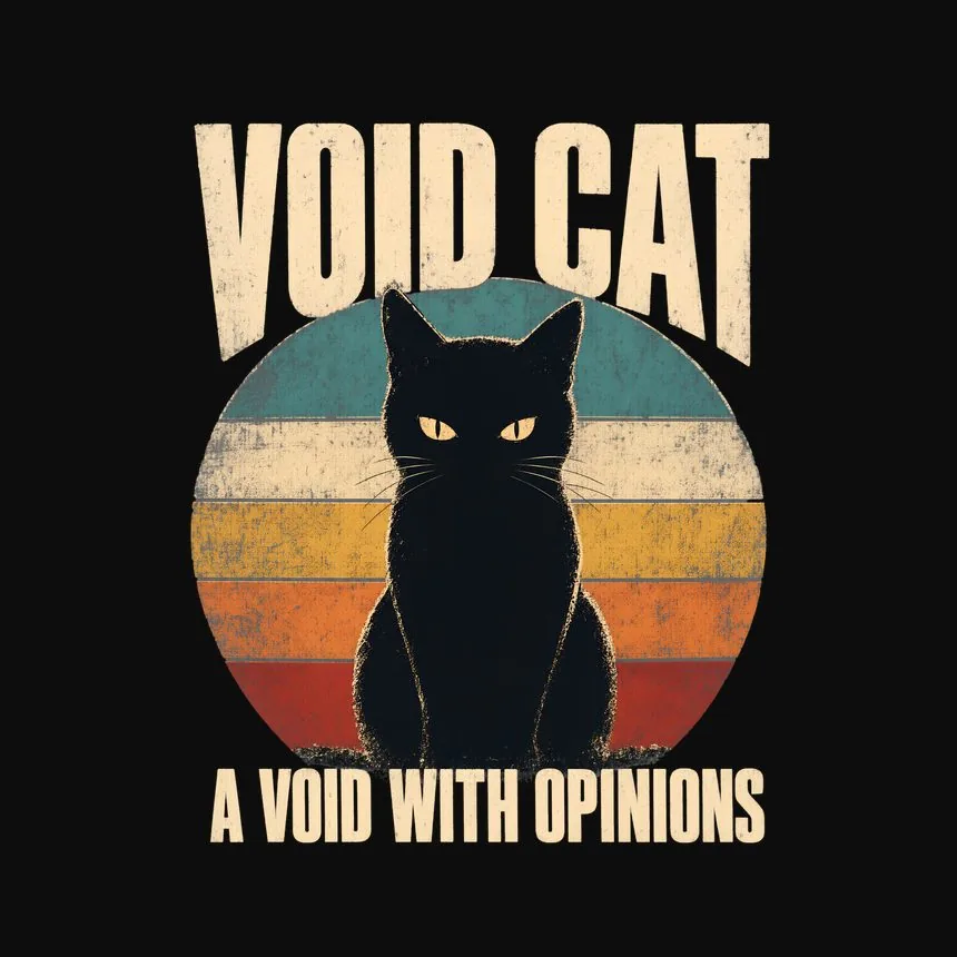 Void Cat A Void With Opinions Retro Cat Design — funny cat sweatshirt