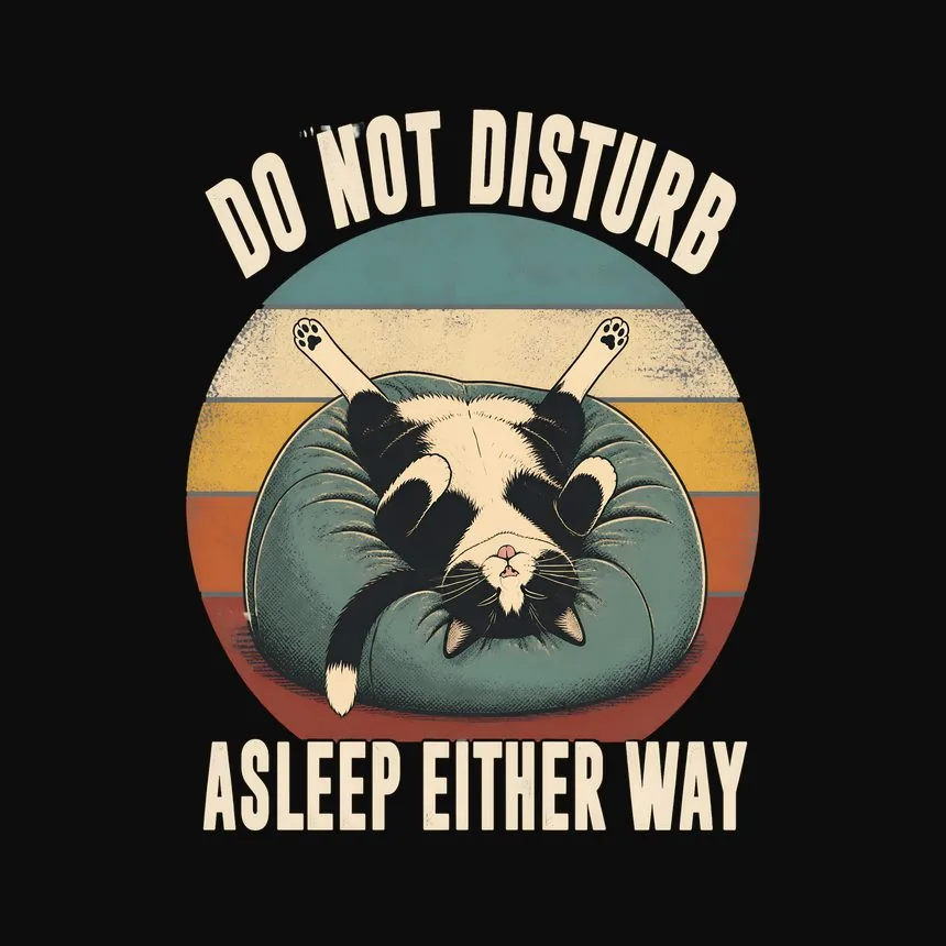 Do Not Disturb Asleep Either Way Cat — funny cat sweatshirt